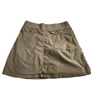 Kuhl Women Khaki Tan Cargo Utility Skirt Hiking Outdoor Size 14  Gorpcore
